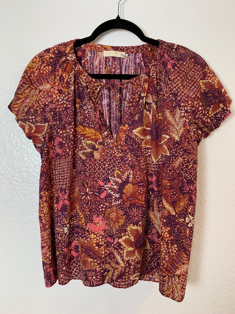 Ulla Johnson Issa Mixed Print Cotton Blend Top in Odessa Womens Size 2 Floral
